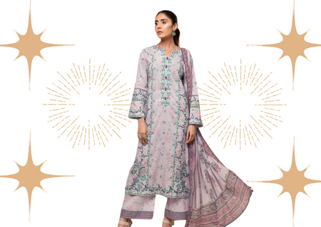 Unstitched Embroidered Lawn