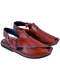 Men's Brown Leather Peshawari Chappal - Traditional Footwear