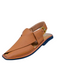 Men's Tan Brown Peshawari Chappal - Grained Leather